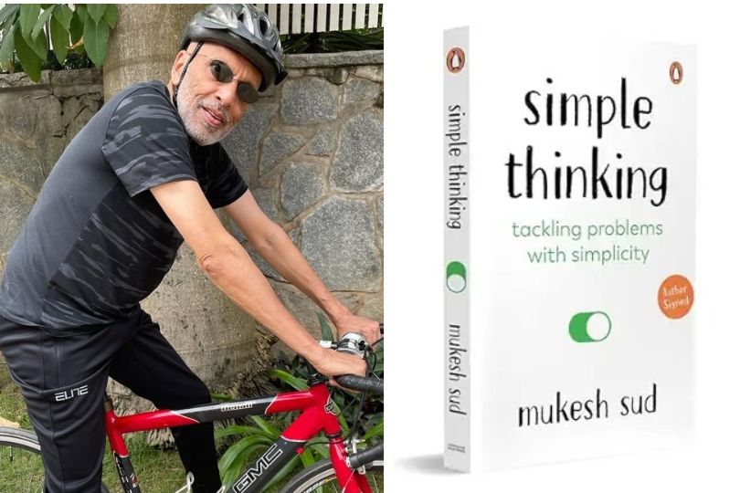 Mukesh Sud with his book Simple Thinking.