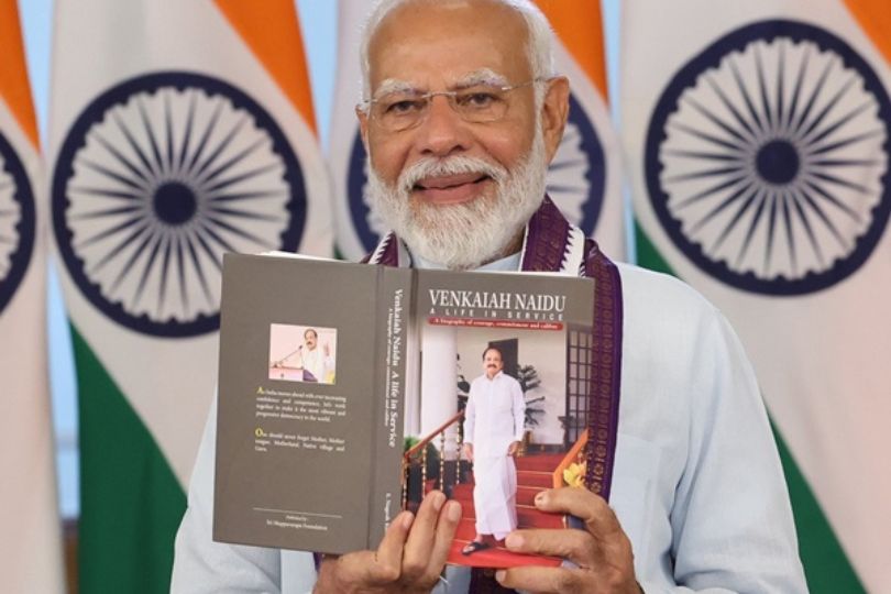 Modi Releases Books Celebrating Venkaiah Naidu's Life and Service on His 75th Birthday