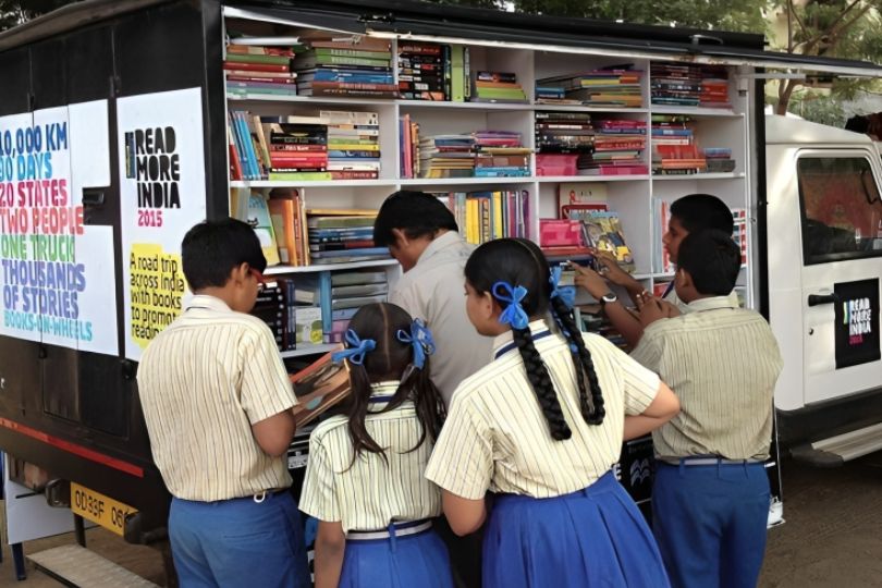 NGO Transforms Old Bus into Mobile Library for Children